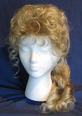 Victorian wig spiral cascade style, front view.