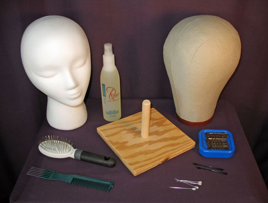 Styling tools for working on a Victorian wig